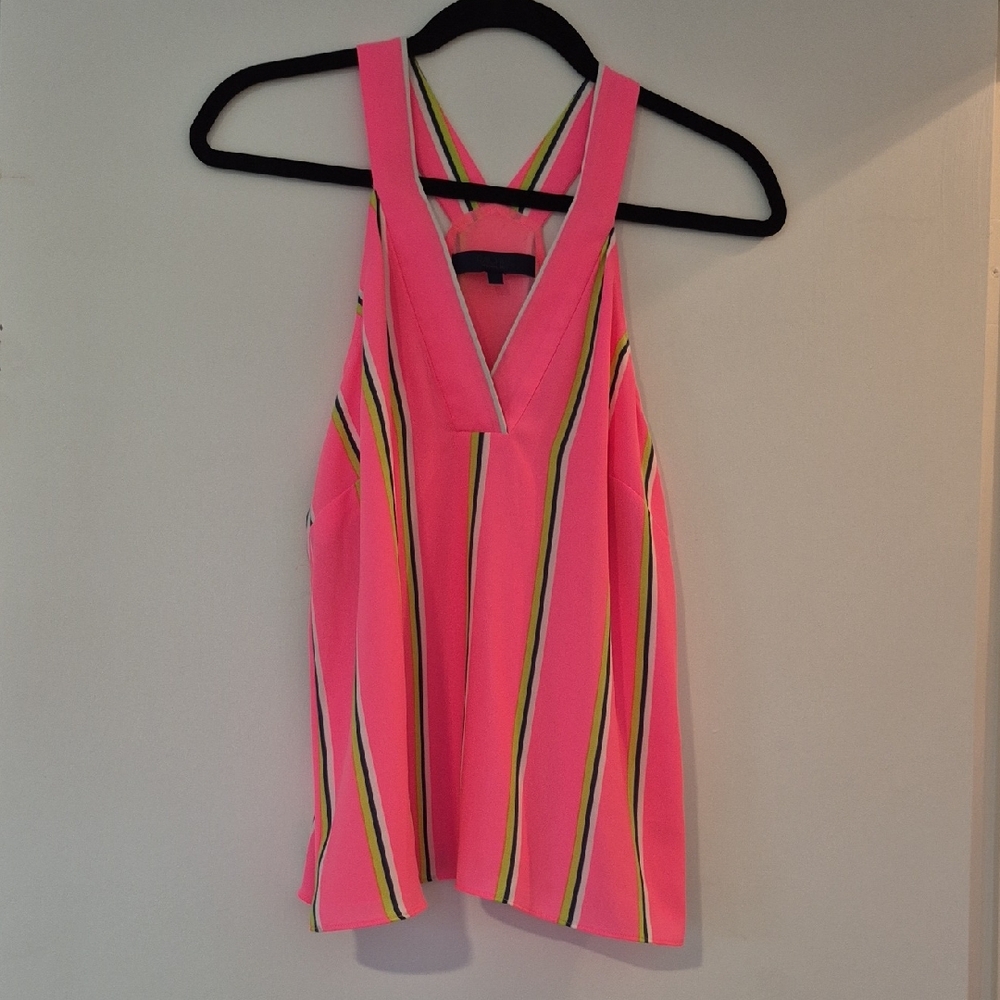 Rachel Zoe Pink and Yellow Striped Tank Top